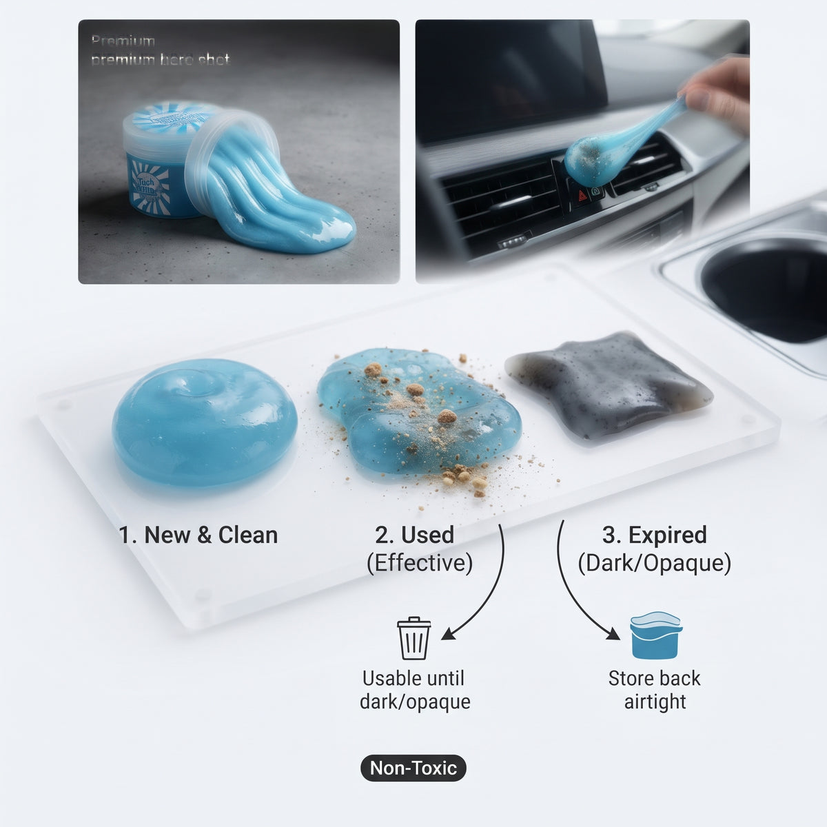 Premium Car Cleaning Gel | Dust & Detail Cleaner for Air Vents & Keyboards