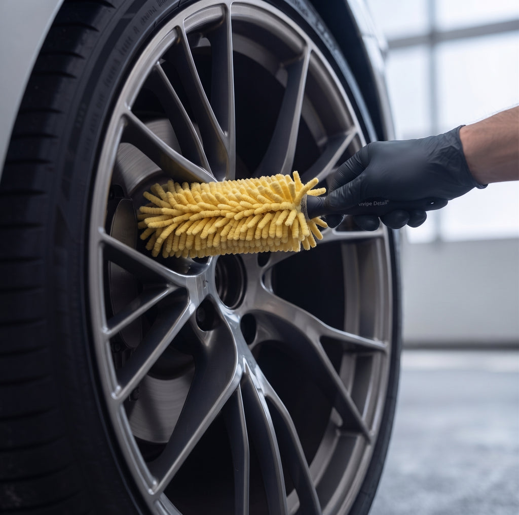 Microfiber Car Wheel & Rim Cleaning Brush | Scratch-Free Detailer Tool